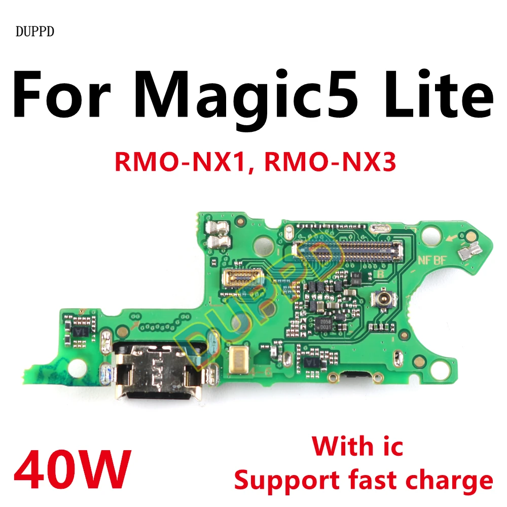 For Huawei Honor Magic5 Lite Fast USB Charging Port Mic Microphone Dock Connector Board Flex Cable For Magic 5 Lite 40W