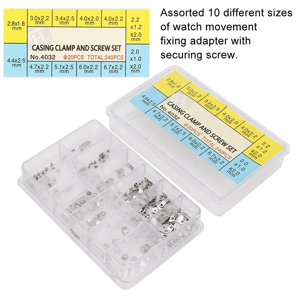Watch Securing Screws Assorted 10 Size Watch Parts Watch Movements Fixing Adapter Securing Screws Watch Movements Fixing Adapter
