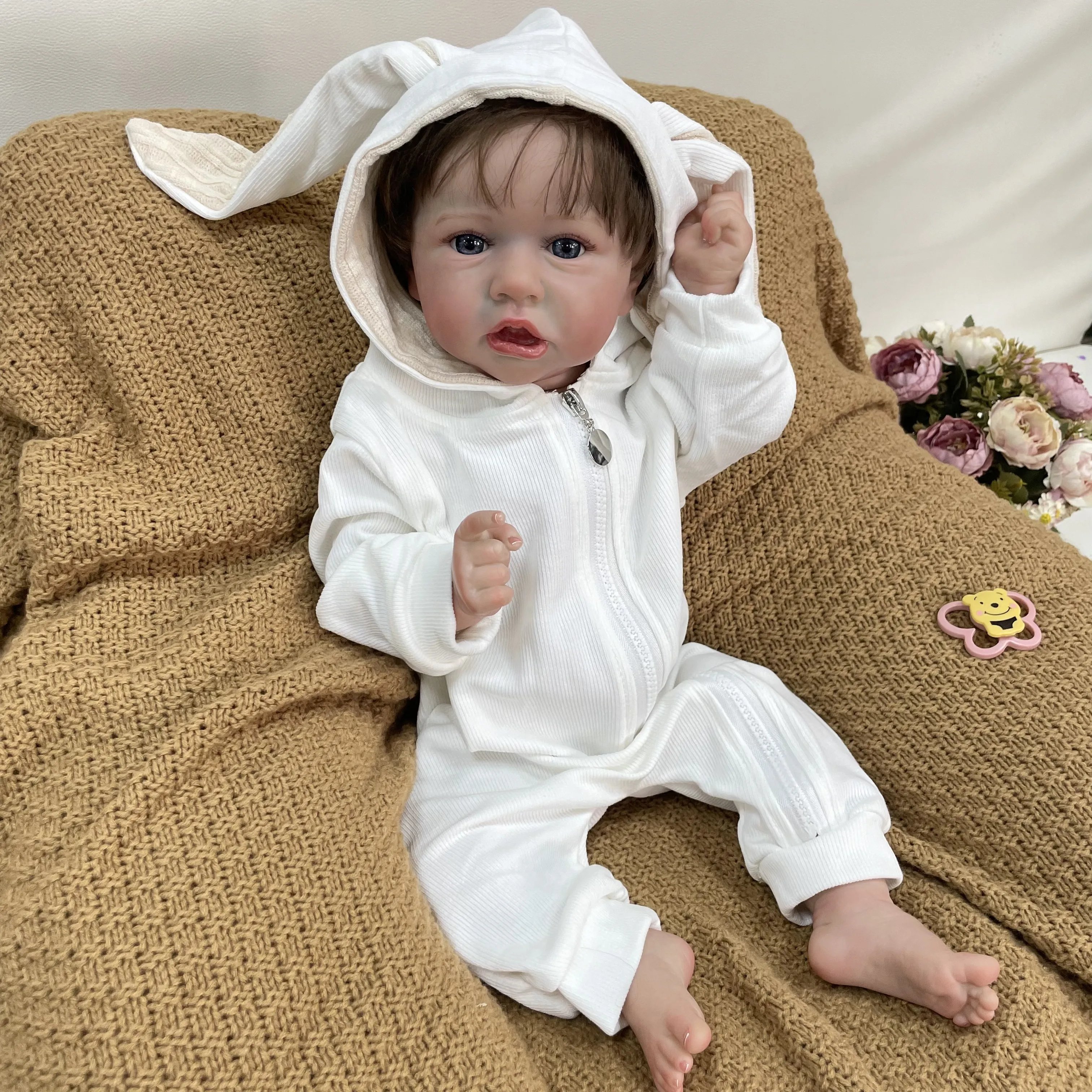 

Cokela 55 см/22 дюйма, реалистичные куклы реборн, полный силиконовый корпус с настоящим ребенком, бесплатный силиконовый ребенок для новорожденных