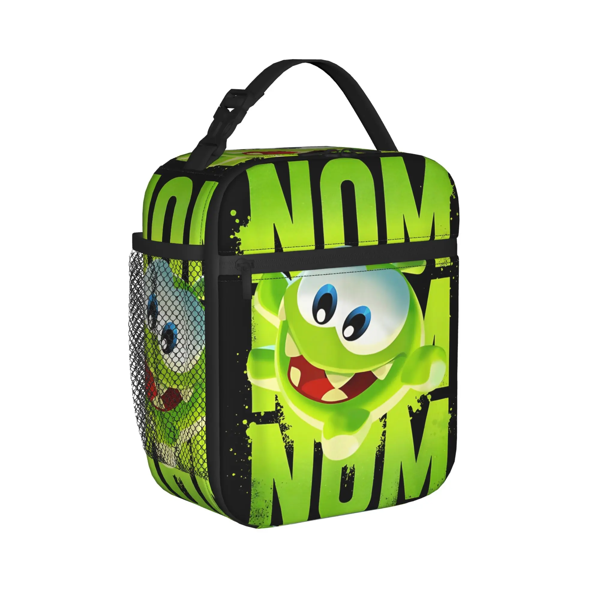 the rope guy Little Monster Eating Splash Insulated Lunch Bags Portable Om Nom Lunch Container Bag Tote Lunch Box Food Bag