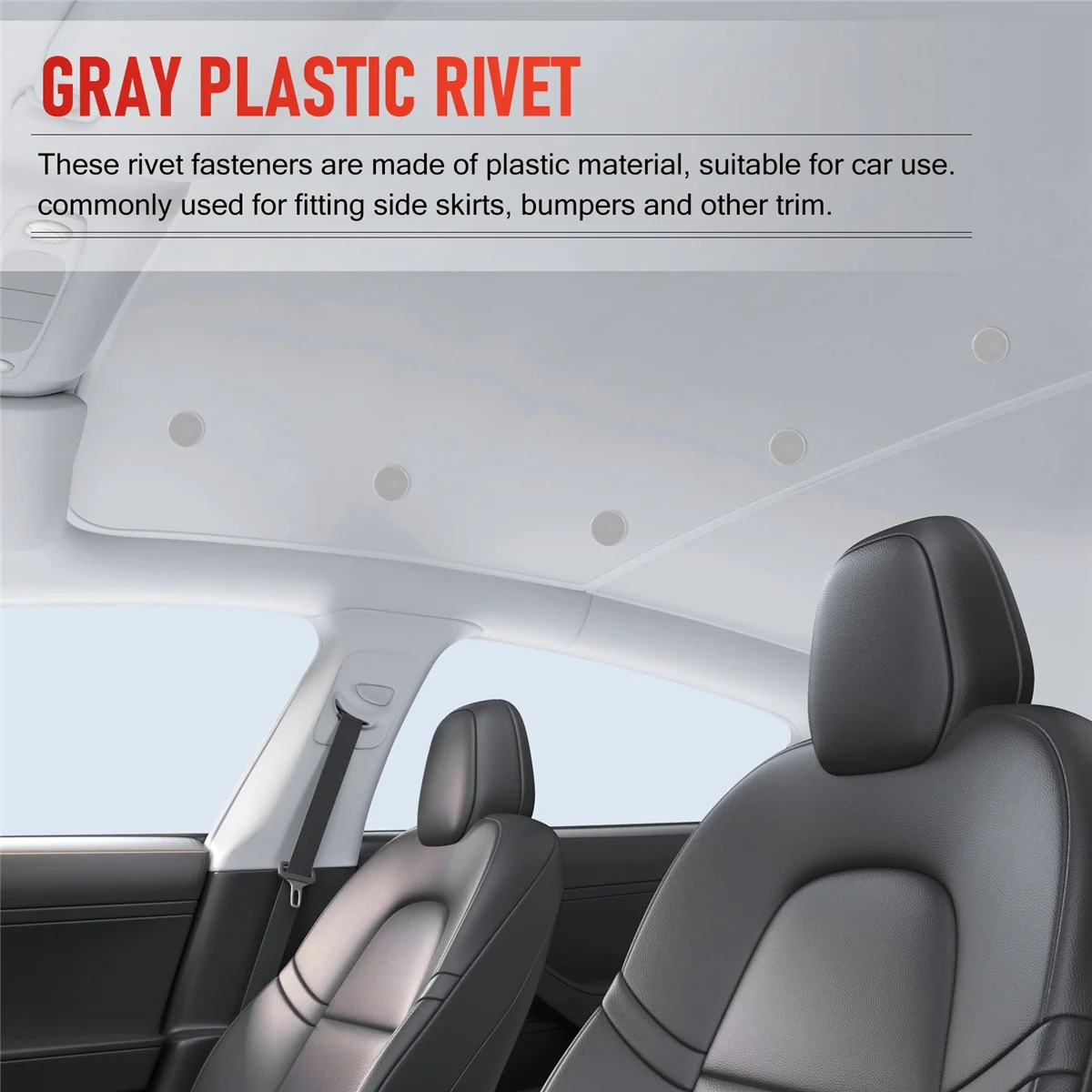 20 Pcs Gray Plastic Car Trim Clips Rivet Fastener 6mm Hole 26mm Head