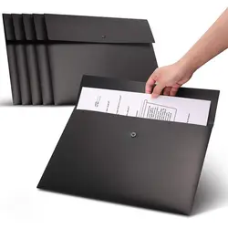 A4 A5 Folder kurtka z kieszeniami plastikowe koperta płaska Organizer do dokumentów z zapięciem na zatrzask