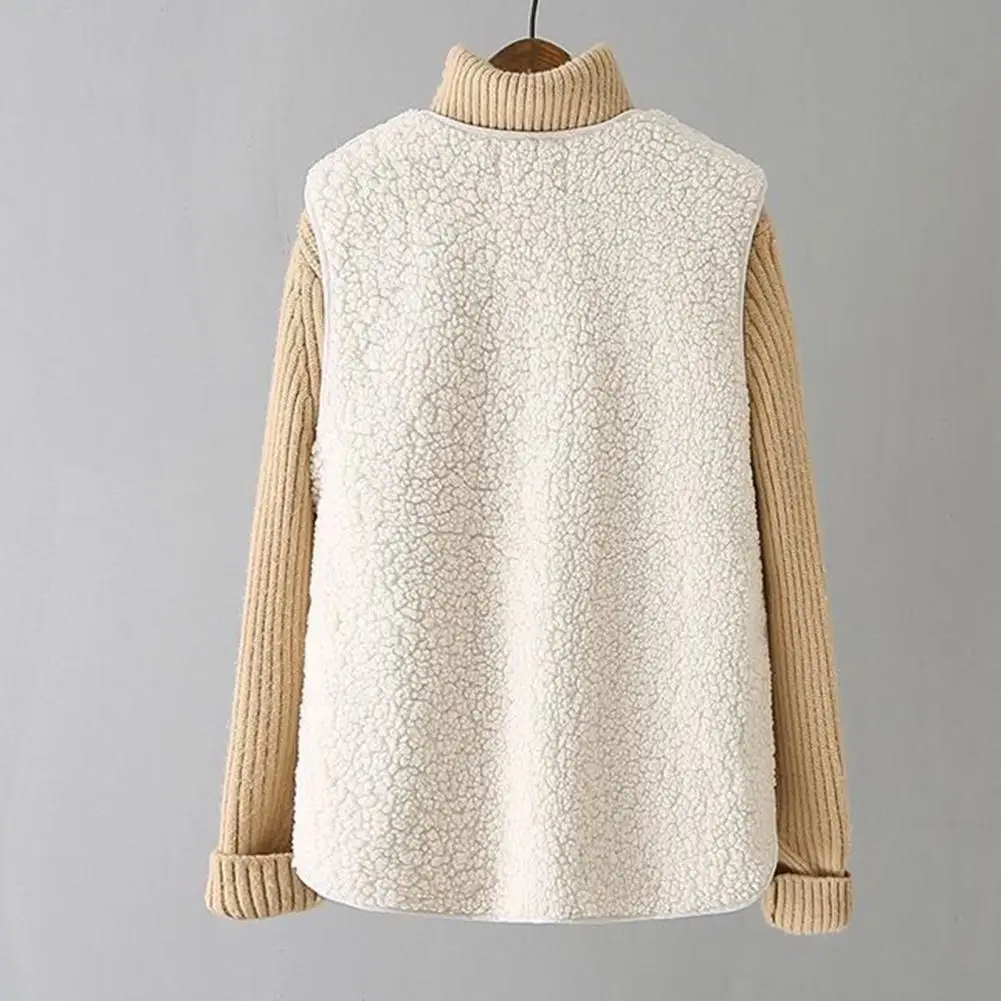 Loose Casual Sleeveless Wool Vest Top Fashion Women Single-breasted Vests Jacket Fall Outerwear Solid Versatile Trendy Vest Coat