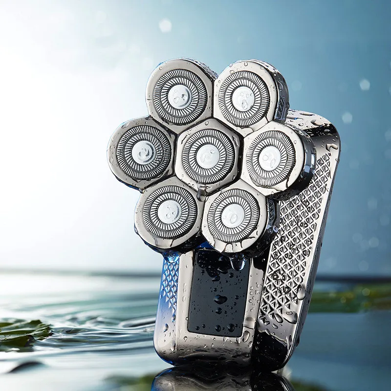 7-blade Grooming kit electric shaver for men hair trimmer beard electric razor wet dry facial body bald head shaving machine