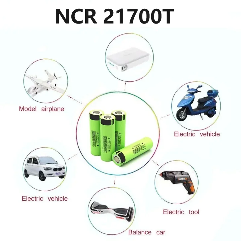 NCR 21700T 3,7 V 5000mAh 40A разряд 21700 литий-ионный перезаряжаемый аккумулятор. Для: фонариков, DIY батарей и т. д.