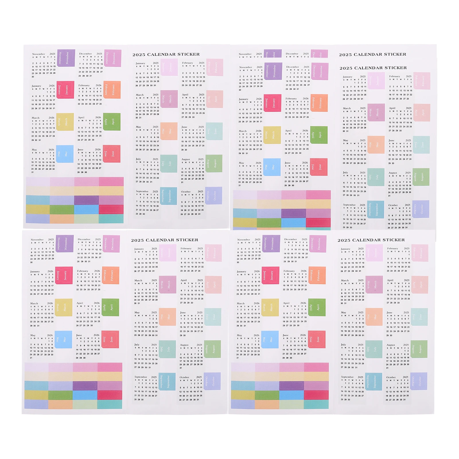 

10 set Calendar Monthly Stickers Planner Tabs Monthly Labels Month Stickers 2025 2026 Academic Year Adhesive