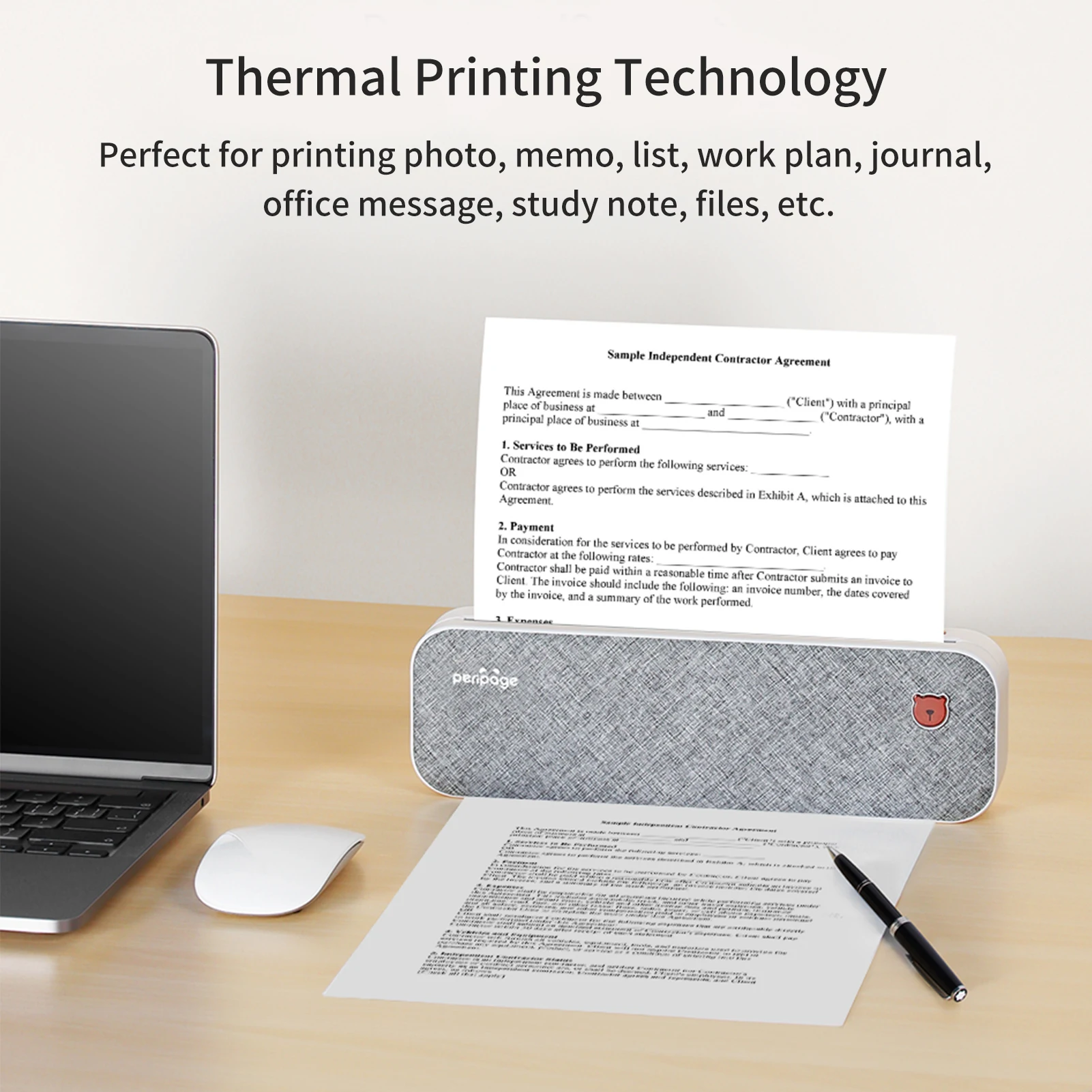 PeriPage-Papier thermique à séchage rapide, compatible avec l'imprimante thermique A40, parfait pour photo, image, fichier PDF, 210x30mm, 10 rouleaux