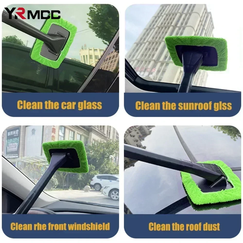 Cars Window Cleaning Brush Kit Windshield Wiper Long Handle Brushes Handy Car Wash Tools Glass Cleaner Cloth for Car Accessories