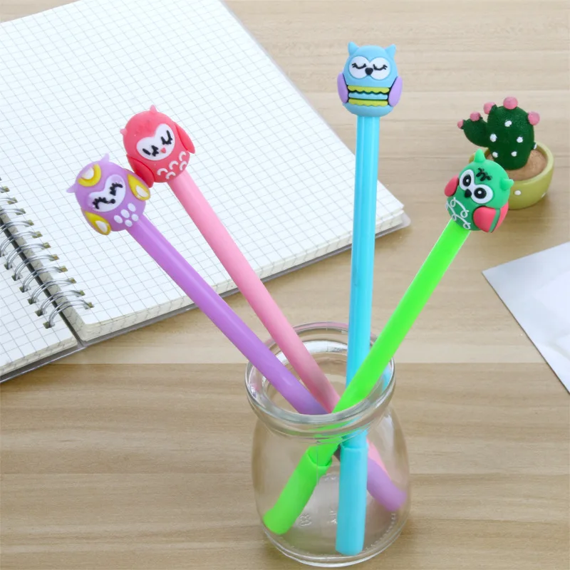 Imagem -05 - Criativo Coruja Gel Conjunto de Canetas Papelaria de Escritório Kawaii Material Escolar de Volta às Aulas 24 Pcs