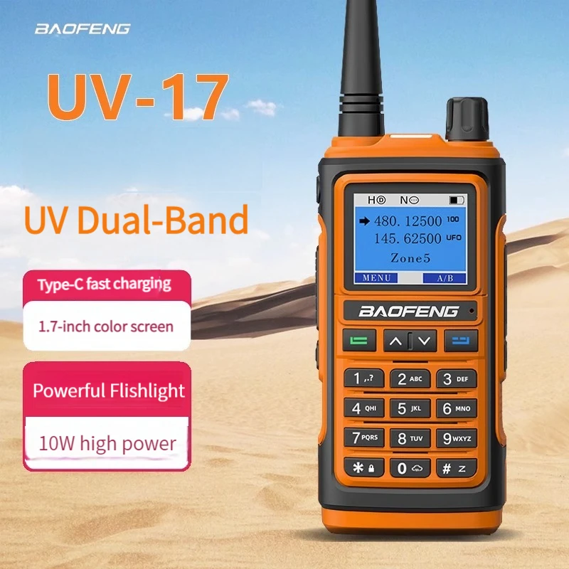 Baofeng UV 17 Walkie Talkie Type-C Charging Hm  FM Radios UV Dual Band 10KM High Power Two Way Radio