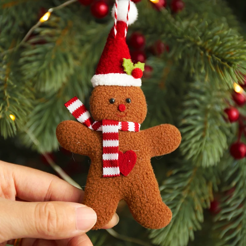 3PCS/Set Christmas Decoration Gingerbread Man Doll Xmas Tree Hanging Ornament Garden Party Home New Year 2024 Children Gifts