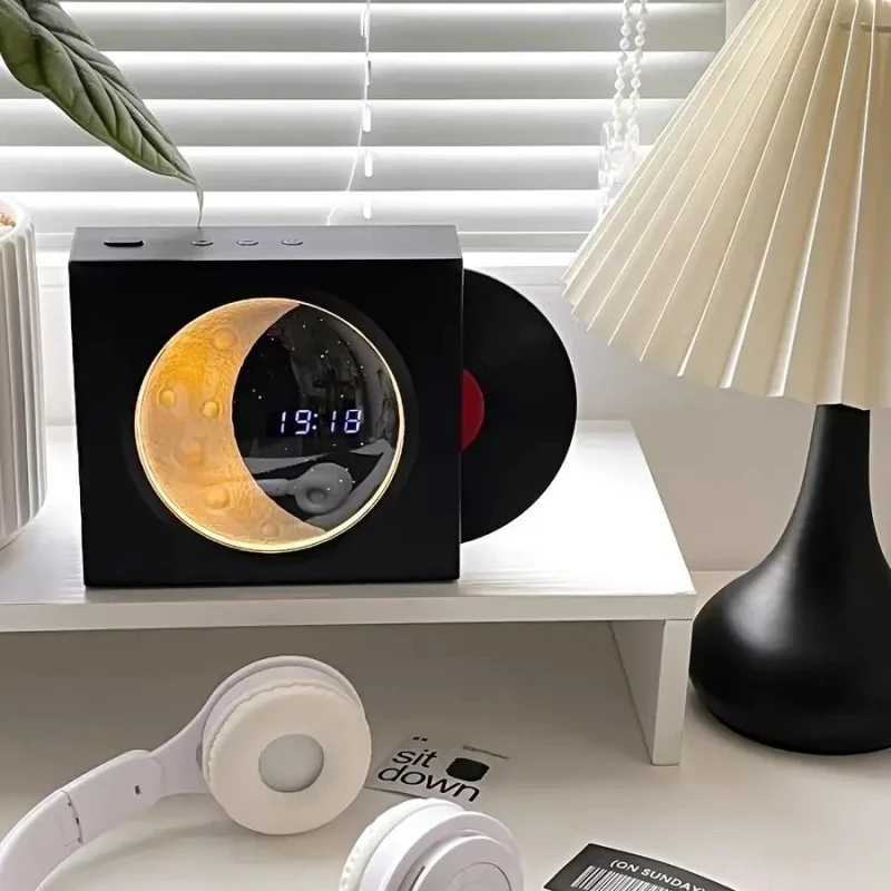 Little Prince Theme Moon Clock Wireless Bluetooth Speaker High quality Mini Portable Sound Subwoofer Black Gum Birthday Gift