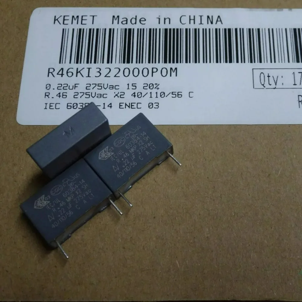 10pcs/lot AV R46 MKP 0.22uf 275VAC 220nf u22 224 Brand new 15mm film capacitor (Thickness: 5.8mm) R46KI322000P0M