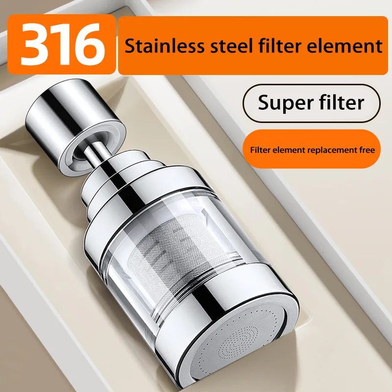 Kitchen Faucet Spray Head Filter Stainless steel filterBathroom Faucet Shower Filter Adjustable 360° Rotary Splashback Tap Nozzl