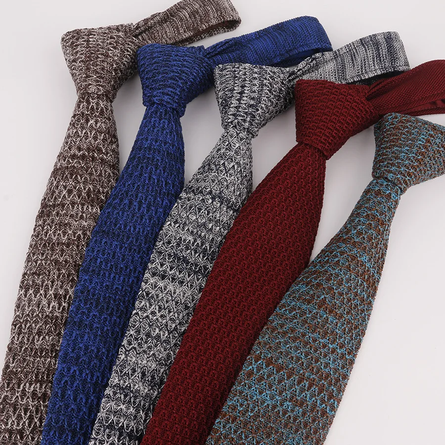 Brand New Man Fashion Men\'s Colourful Vintage Tie Knit Knitted Ties Necktie Narrow Slim Skinny Woven Cravate Narrow Neckties