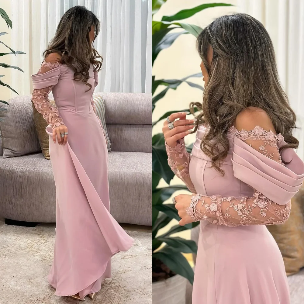 Customized Fashion Chiffon Pattern Pleat Straight Off-the-shoulder Long Dresses Homecoming Dresses Formal Sparkle Chinese Style