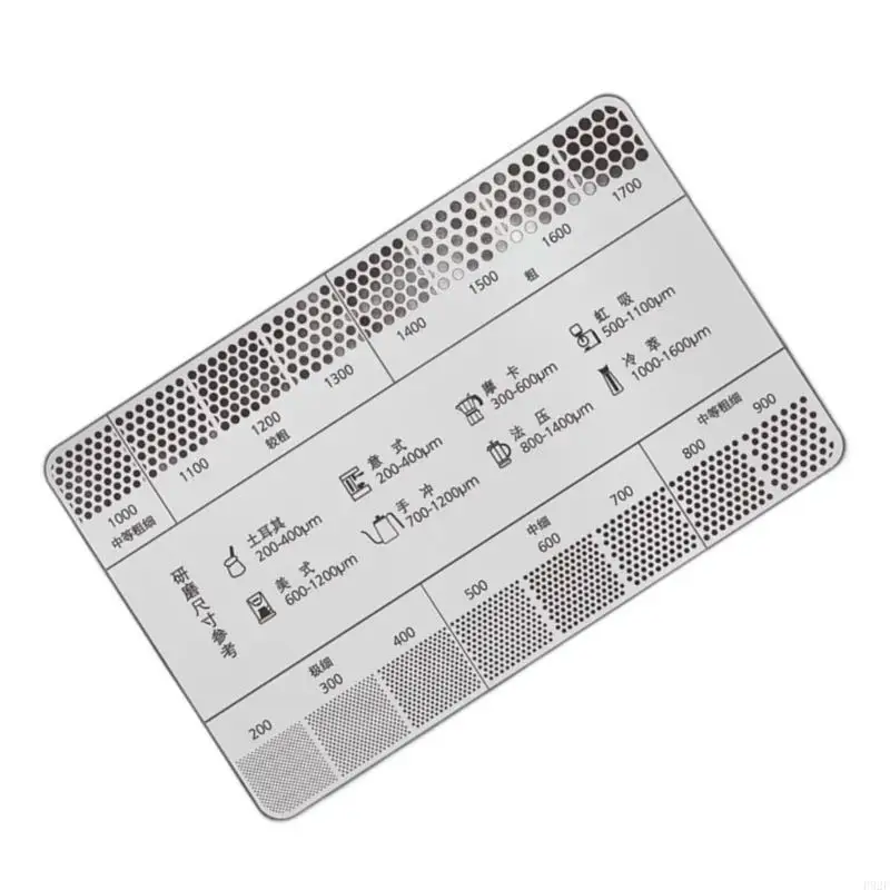 F92F Metal Coffee Grind Size Ruler Professional Coffee Bean Grinder Accessories