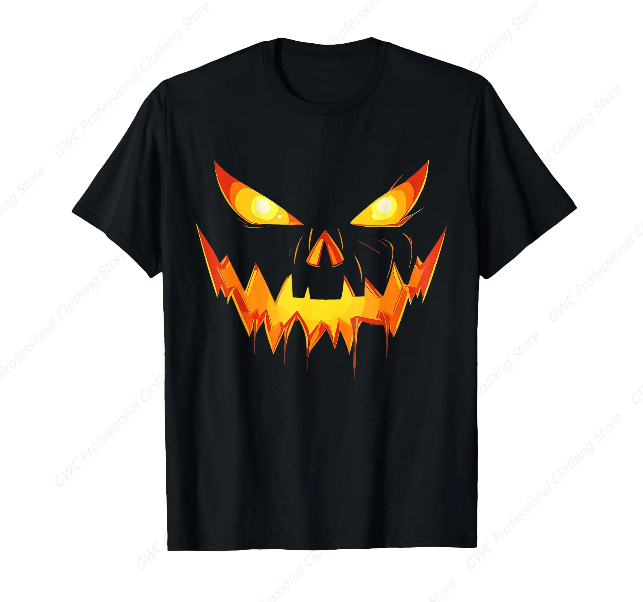 Scary Pumpkin Jack O Lantern Face Halloween Men Boys Kids T-Shirt