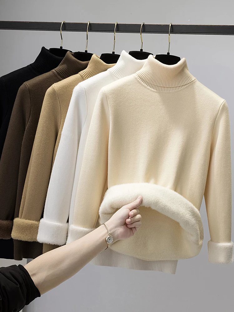 

Turtle Neck Winter Sweater Women Elegant Thick Warm Female Knitted Pullover Loose Basic Knitwear Jumper Drop Shipping 2024