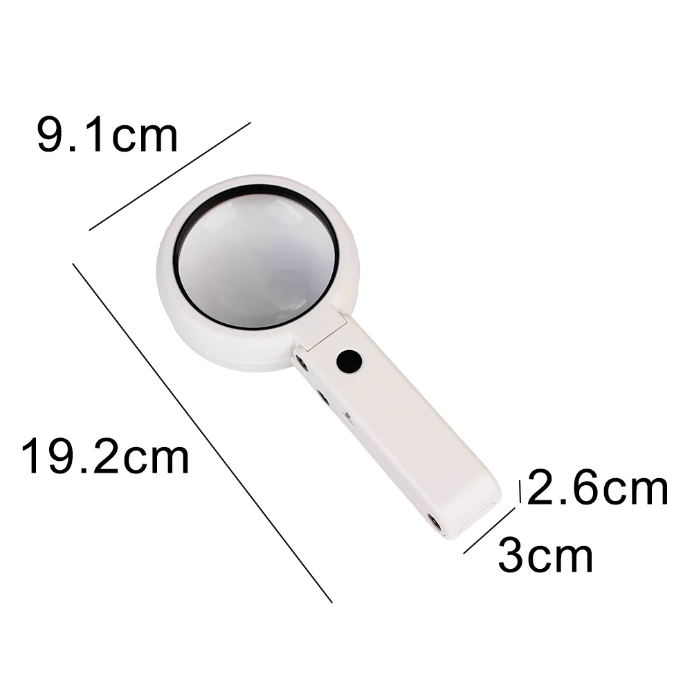 Magnifying Glass with 8 LED Light Foldable Portable Hand-held Stand Desk for Jewelry Appraisal Reading Repair 5x 11x