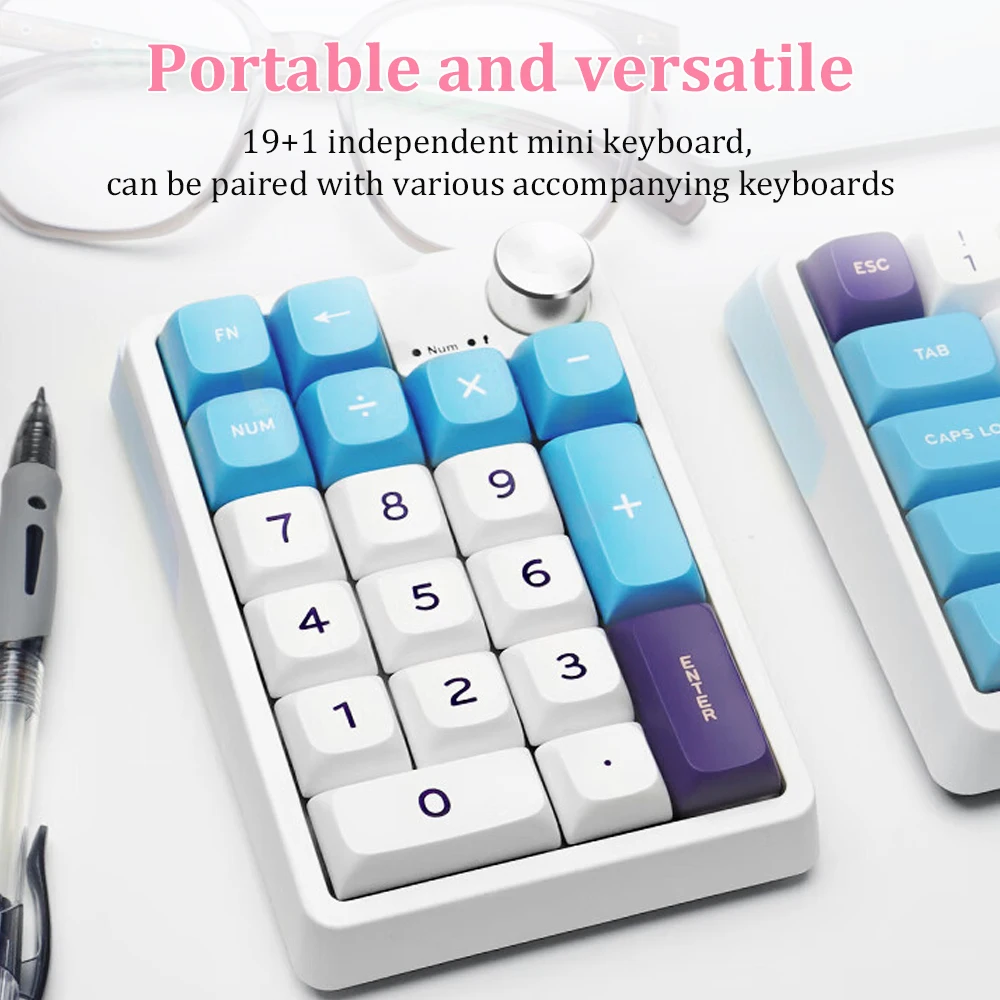 Wireless Numeric Keypad Custom Knob Keyboard Bluetooth/2.4G/Wired Mini Button Gaming Mechanical Macropad  For Laptop PC