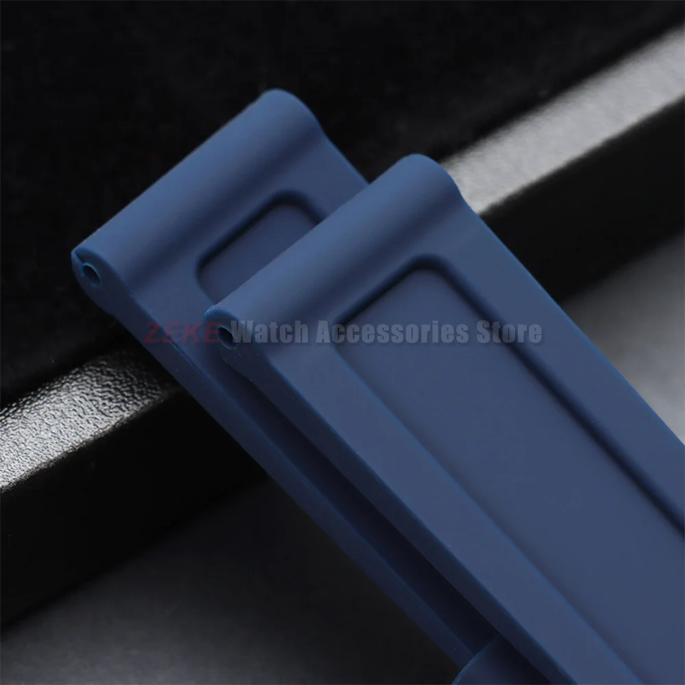 Sportliche 20mm 22mm 24mm 26mm Silikon-Uhrenarmbänder Weiche Komfortable Gummi-Uhrenarmbänder für Panerai Blaue Schwarze Armbänder Zubehör – Detail 8