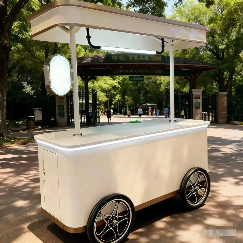 Rentable customizable wheeled carts for weddings, festivals, birthday parties, ice cream and candy carts