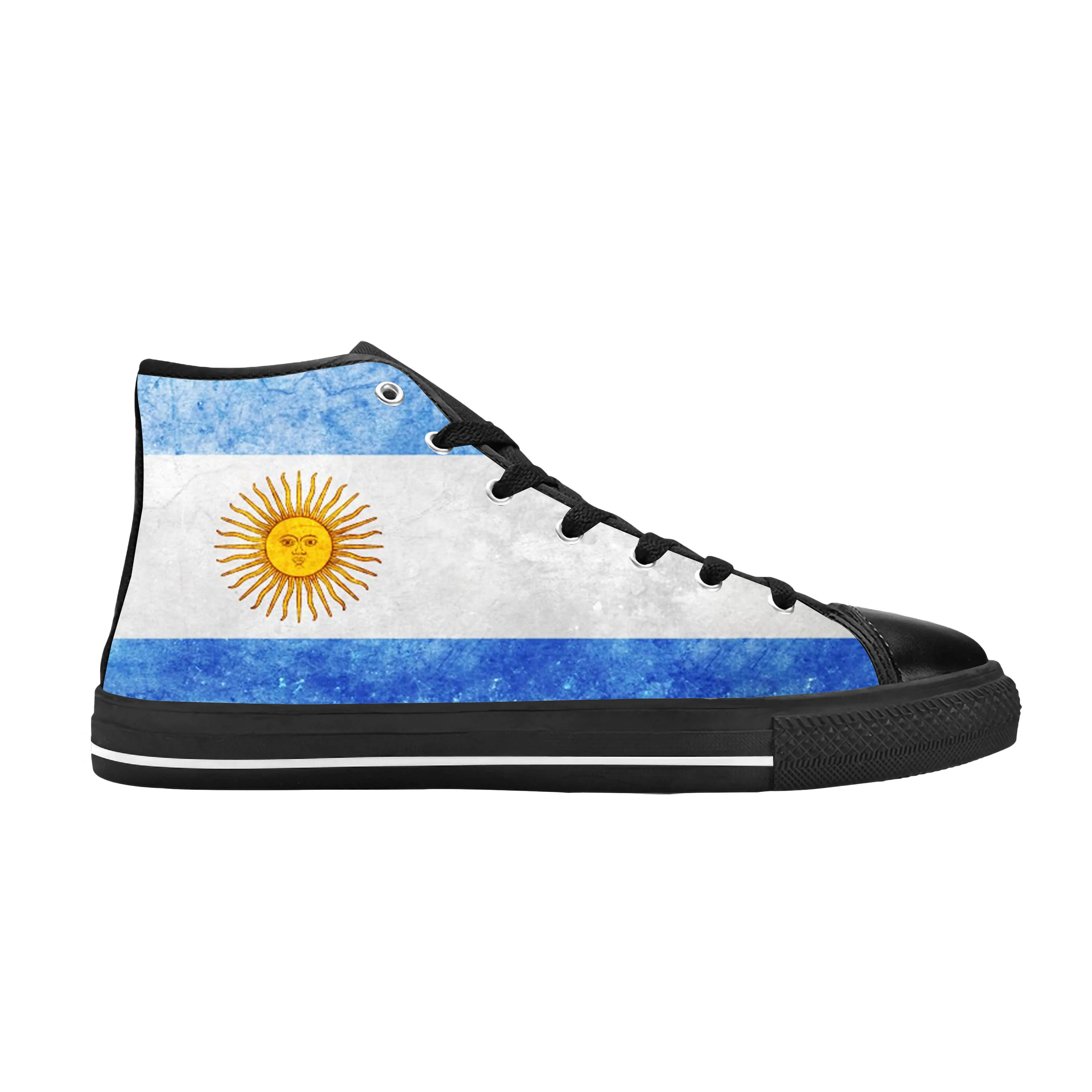 Argentina Flag Argentinian Patriotic Pride Funny Casual Cloth Shoes High Top Comfortable Breathable 3D Print Men Women Sneakers