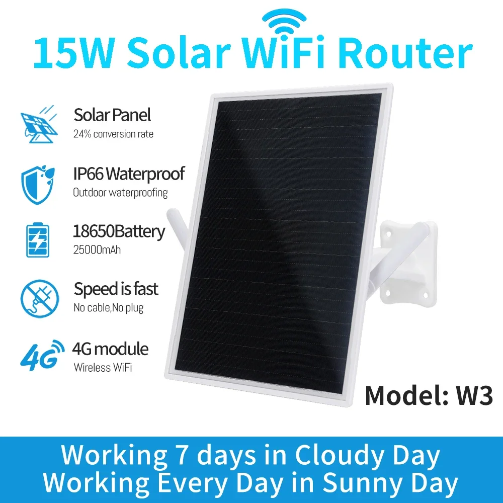 Outdoor Wireless Sim Card Router 4g Lte Wifi Router With Solar Panel Mini Ups 15w For Farm