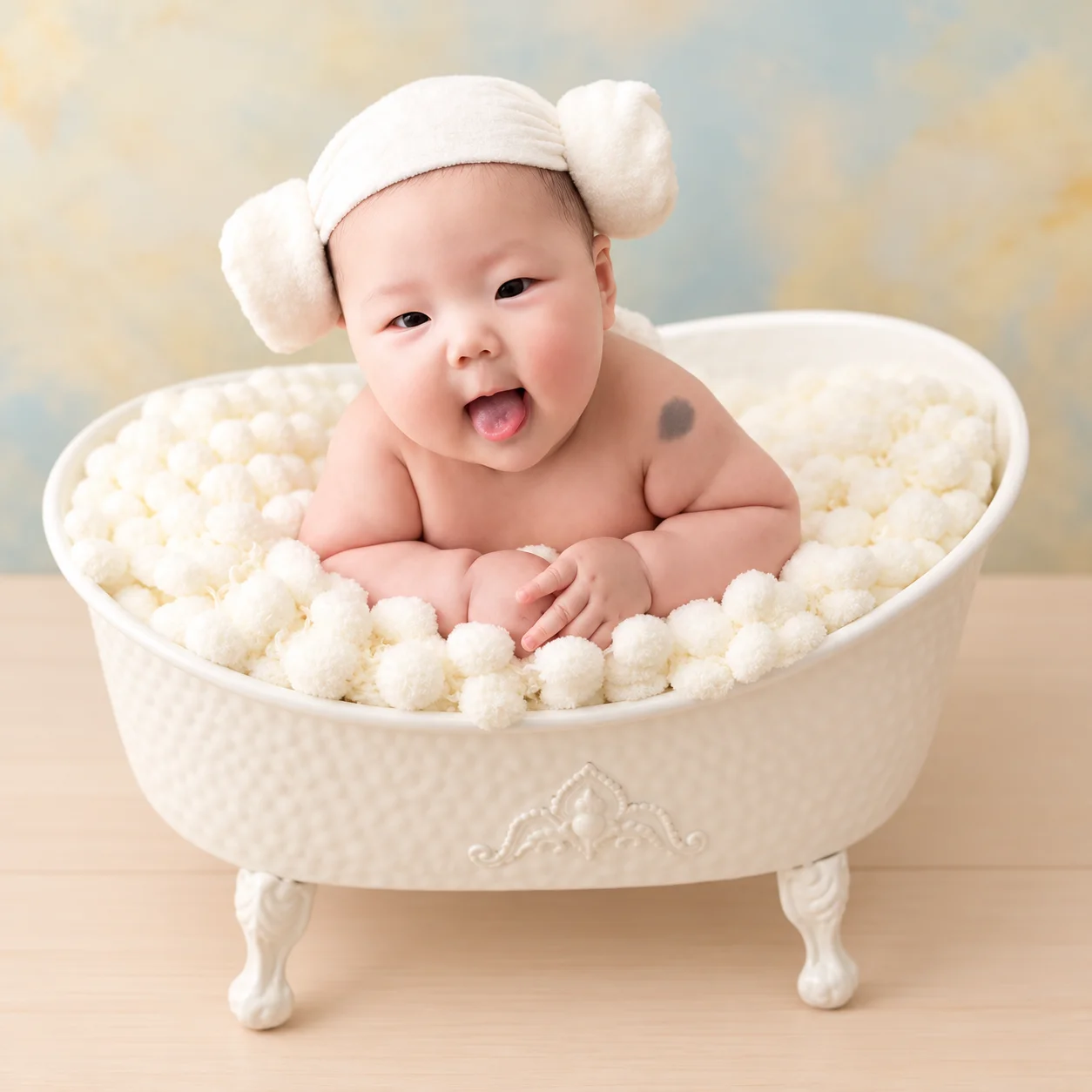 Sitter Size Baby Bath Tub for Photography Props Newborn Posing Bathtub Iron Bucket Baby Photo Washtub Prop First Birthday
