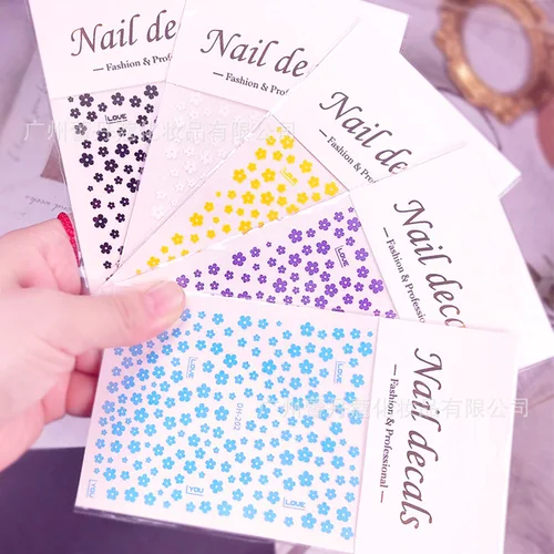 Imagen 2 del producto Calcomanías 3d para decoración de uñas, pegatinas florales de pétalos blancos, rojos, negros y blancos, decoración para uñas, belleza