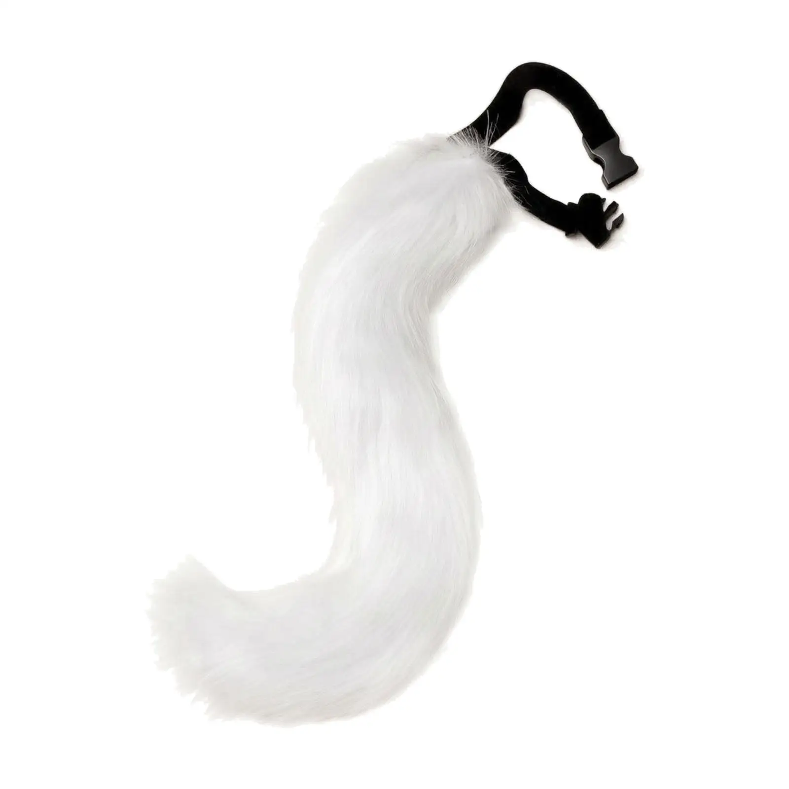 Soft Faux Fur Animal Tail Costume Accessory Furry Cosplay Tailpiece with Adjustable Strap for Themed Party Dress Up