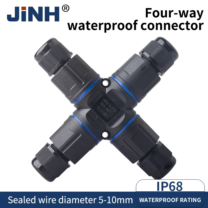 

JINH CNP3742 IP68 Waterproof Cable Connector Quick Connection 2 3 4 Ports Junction Universal Electrical Terminal Blocks Outdoor