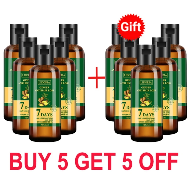 7-day Fast Hair Growth Serum Ginger Anti Hair Loss Product Men Women Hair & Scalp Treat Oil Dense Regeneration Hair Beauty Care