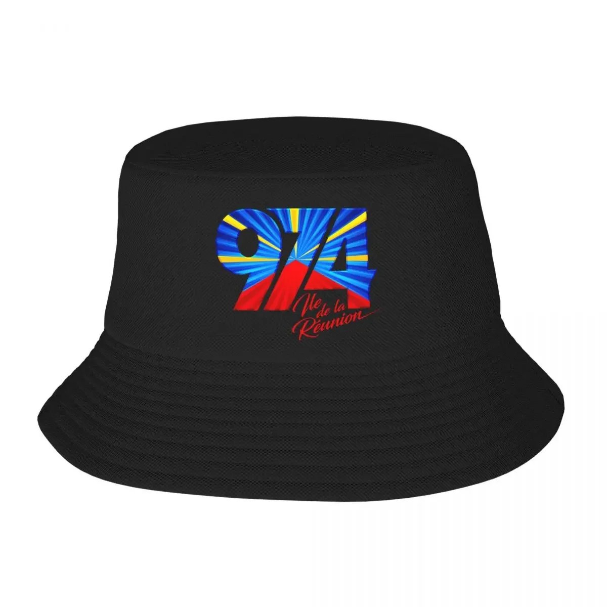 

Custom 974 Reunion Island Logo Bucket Hat Men Women Fashion Summer Outdoor Sun Reunionese Proud Fisherman Cap