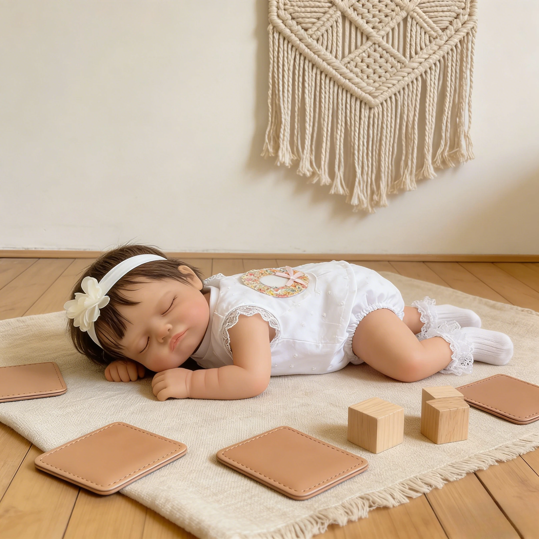 Rosalie 18 pollici 45 cm bambola rinata carina ragazza addormentata morbida bambola giocattolo per bambini in vinile pieno regalo ideale per i bambini