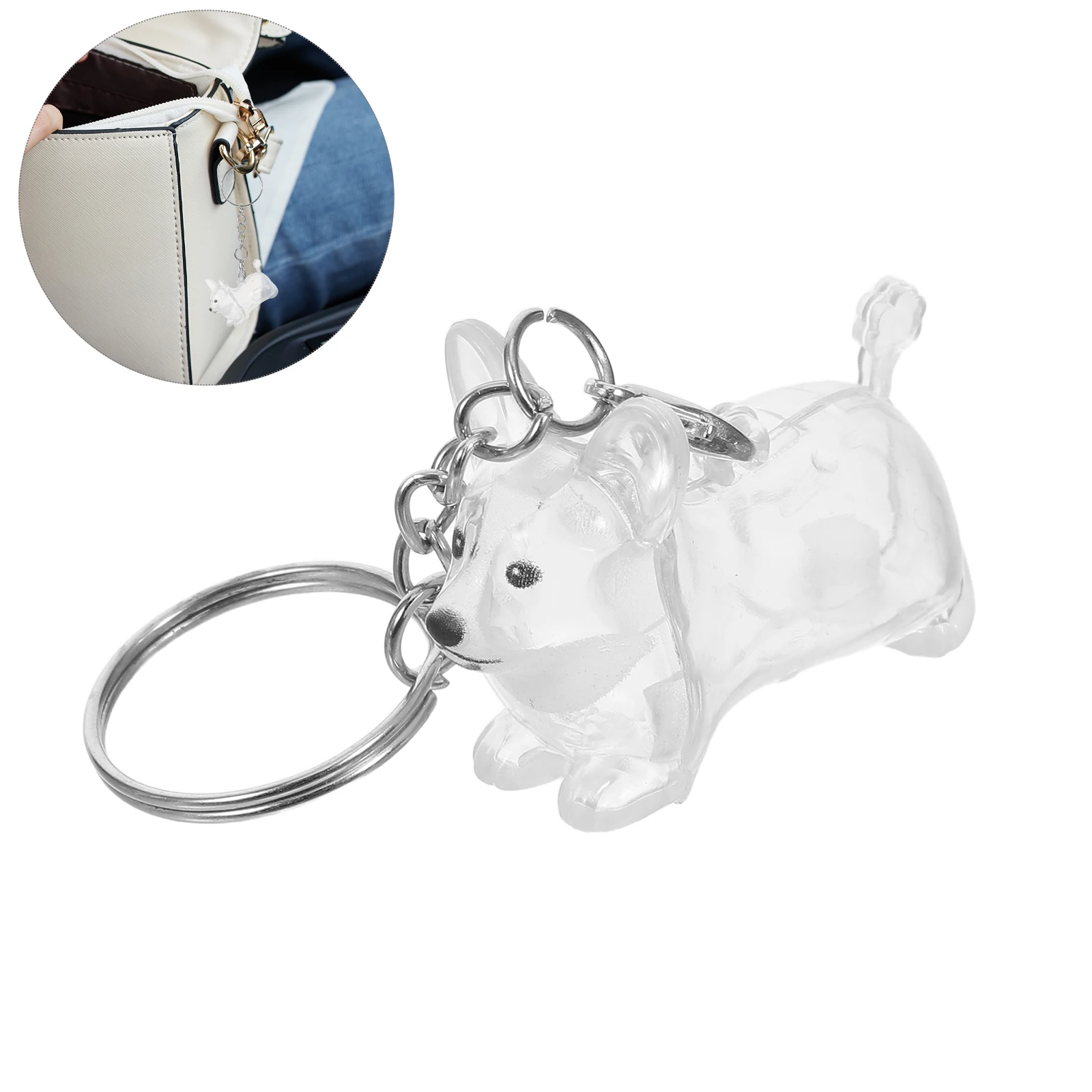 

Pet Hair Souvenir Box Keychain Clear Plastic Jar Bag Decoration Pendant Bottle Dog Shaped Storage Keepsake