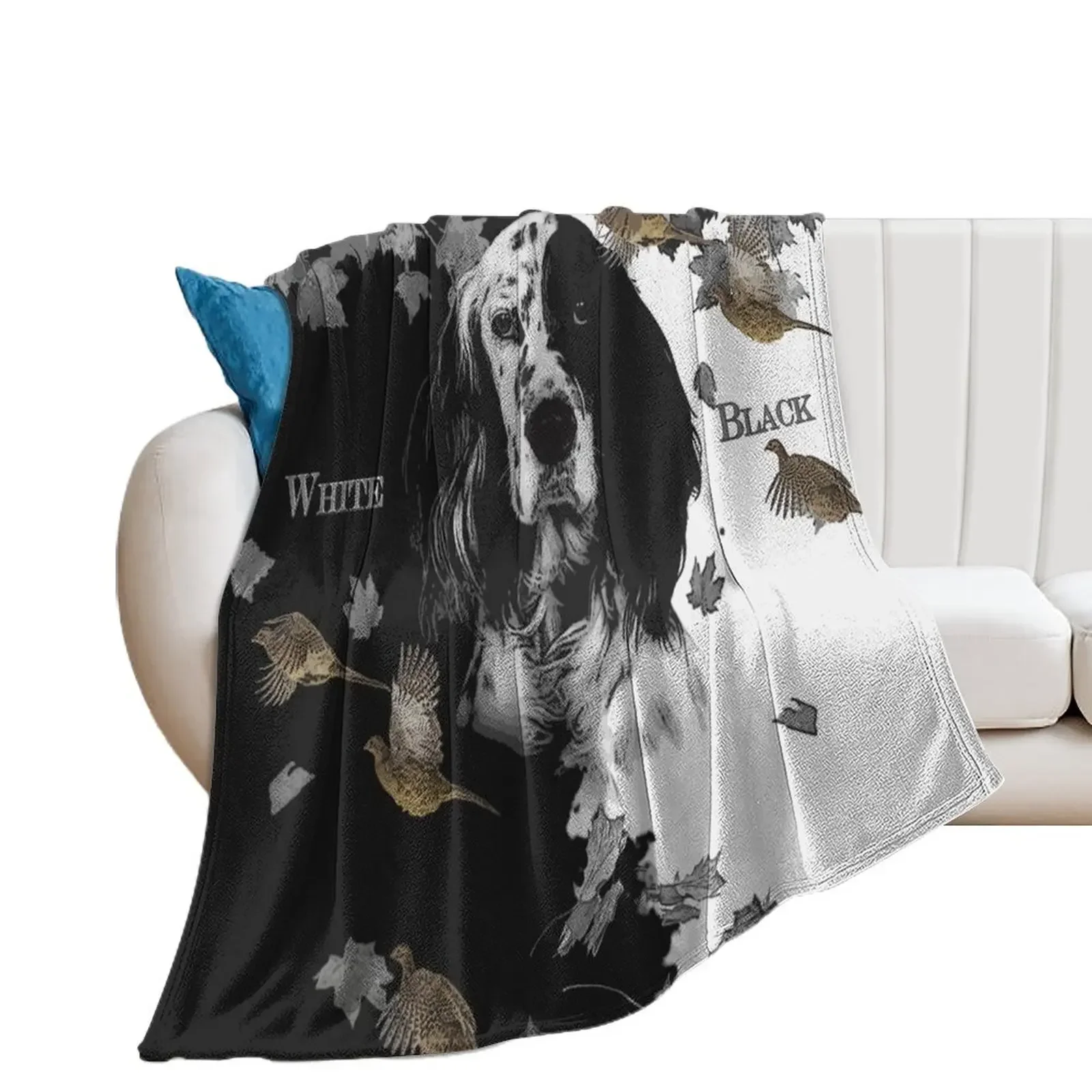 

Black and white English setter Throw Blanket Tourist Plaid For Sofa Thin valentine gift ideas Blankets