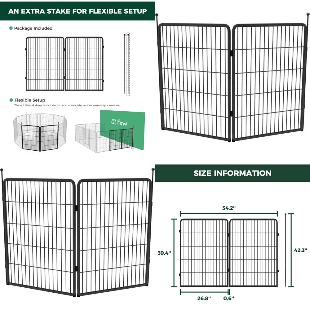 

Портативный вольер для собак для активного отдыха, путешествий на автодомах, кемпинга - 40, 2-панельный, идеально подходит для средних и крупных собак