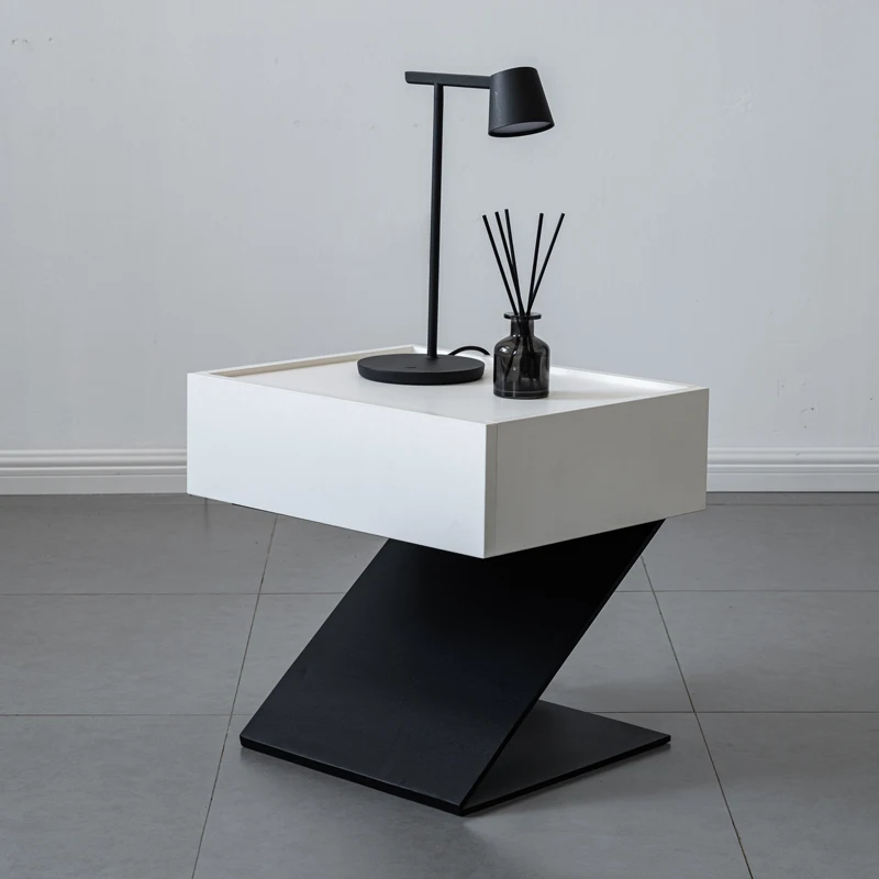 

Italian minimalist steel plate suspended bedside table