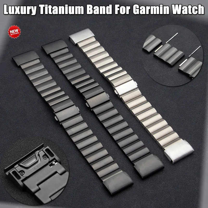 26mm Luxury Titanium Band For Garmin Watch Fenix 6X 6XPro 5X 5XPlus 7X Men Business Strap For Garmin Descent Mk1 Bracelet