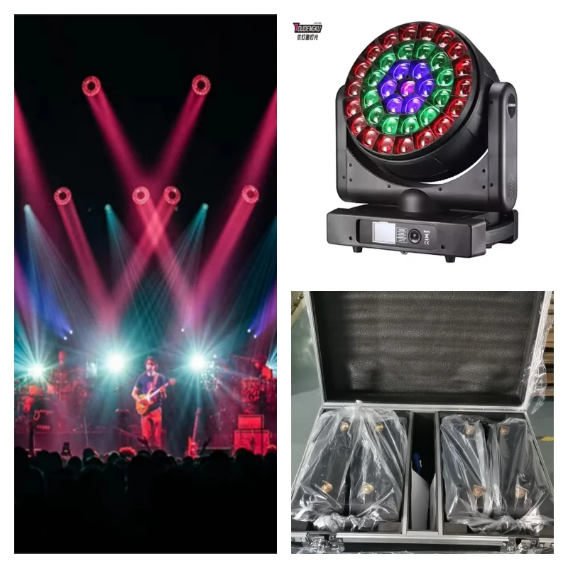 6 pieces with flycase Perfect Stage Light 37x40W RGBW 4in1 K20 Zoom Big Bee Eye 1550W LED Wash Beam Zoom Moving Head light