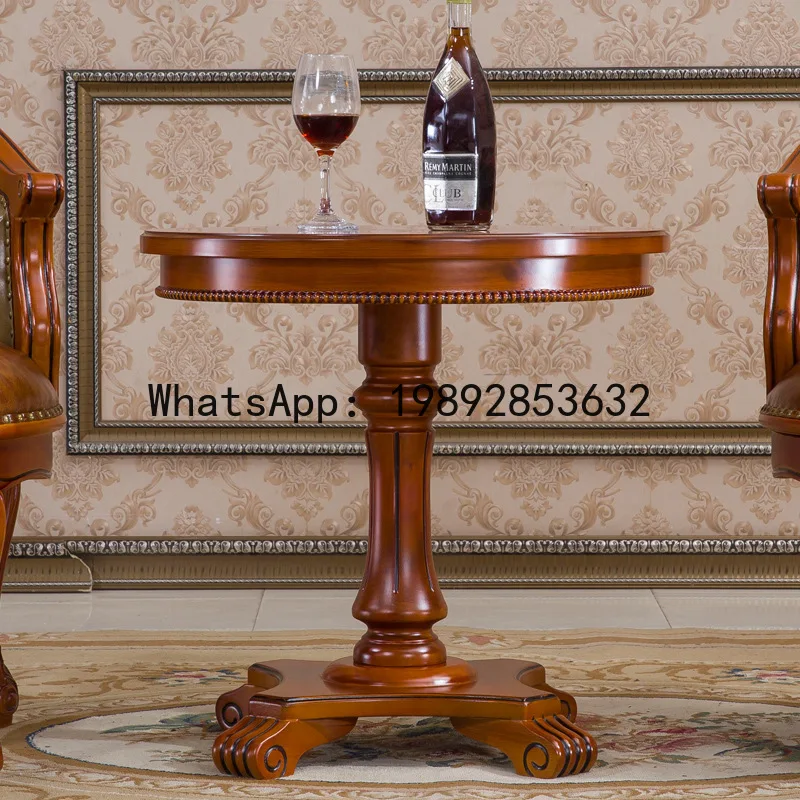 Hys solid wood round table living room table small round table matching sofa