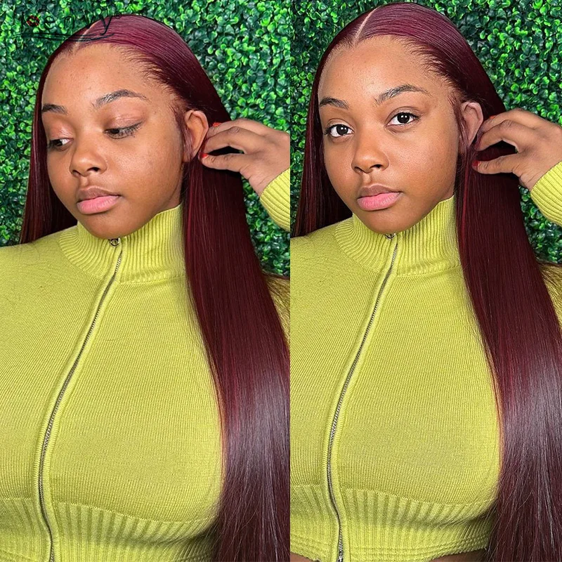 Red Straight Lace Front Human Hair Wigs 13X4 Burgundy Lace Front Wigs Brazilian Orange Ginger Blonde Lace Frontal Wigs Pre Pluck