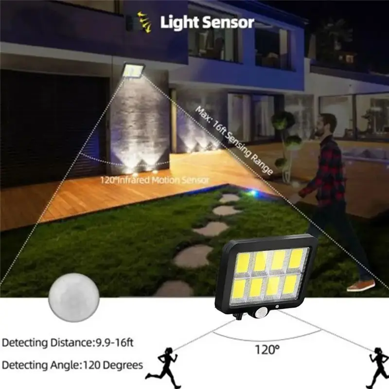 M12K-LED Solar Split Wall Lamp 3 Mode Waterproof Motion Sensor Lamps Garden Street Lighting Solar Lamp For Garden Security
