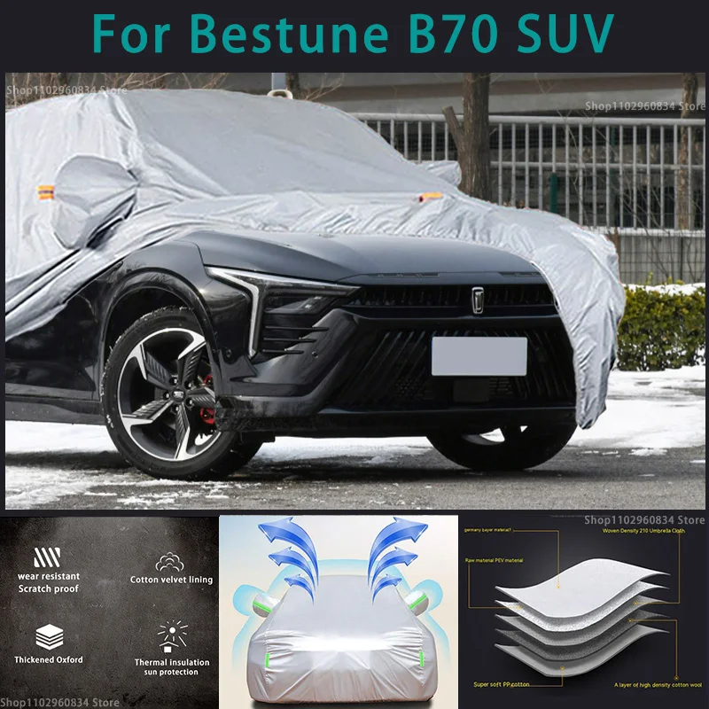 

For Bestune B70 SUV 210T Waterproof Full Car Covers Outdoor Sun uv protection Dust Rain Snow Protective Auto Protective cover