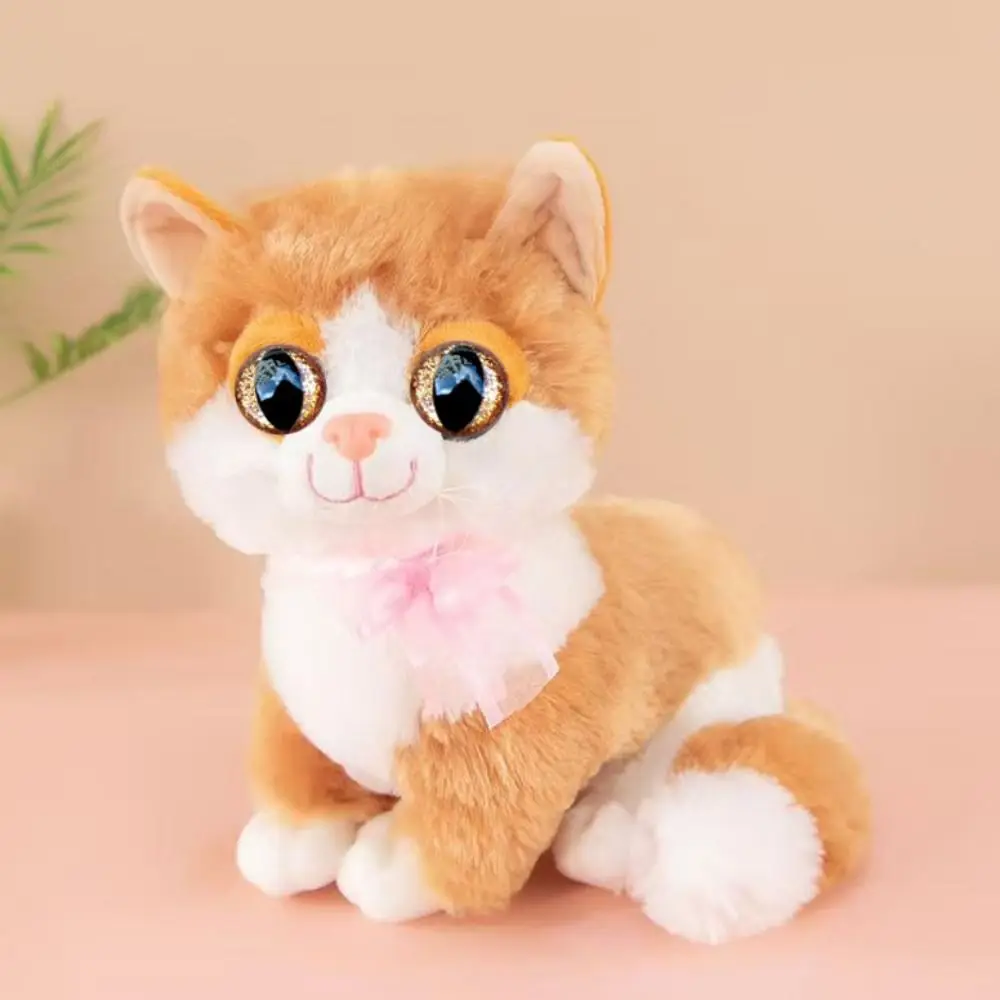 20pcs/set 18mm 3D Sparkling Crystal Cat's Eyes With Flash Pad 8 Colors Safety Glitter Eyes Crafts Parts Plastic Resin