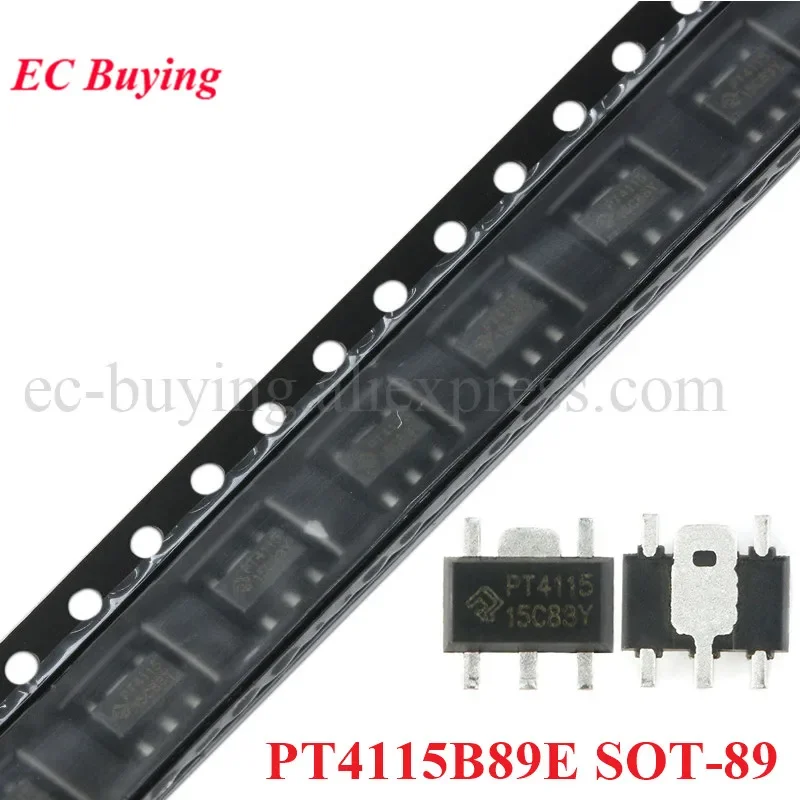 50/10pcs PT4115 PT4115B89E SOT89-5 SOT SOT-89 SMD LED Driver 30V 1.2A High Dimming Ratio LED Constant Current Driver IC Chip