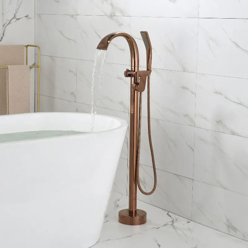 Brass Bathtub Faucet Waterfall Shower Column Stand for Hotel Home Bathroom