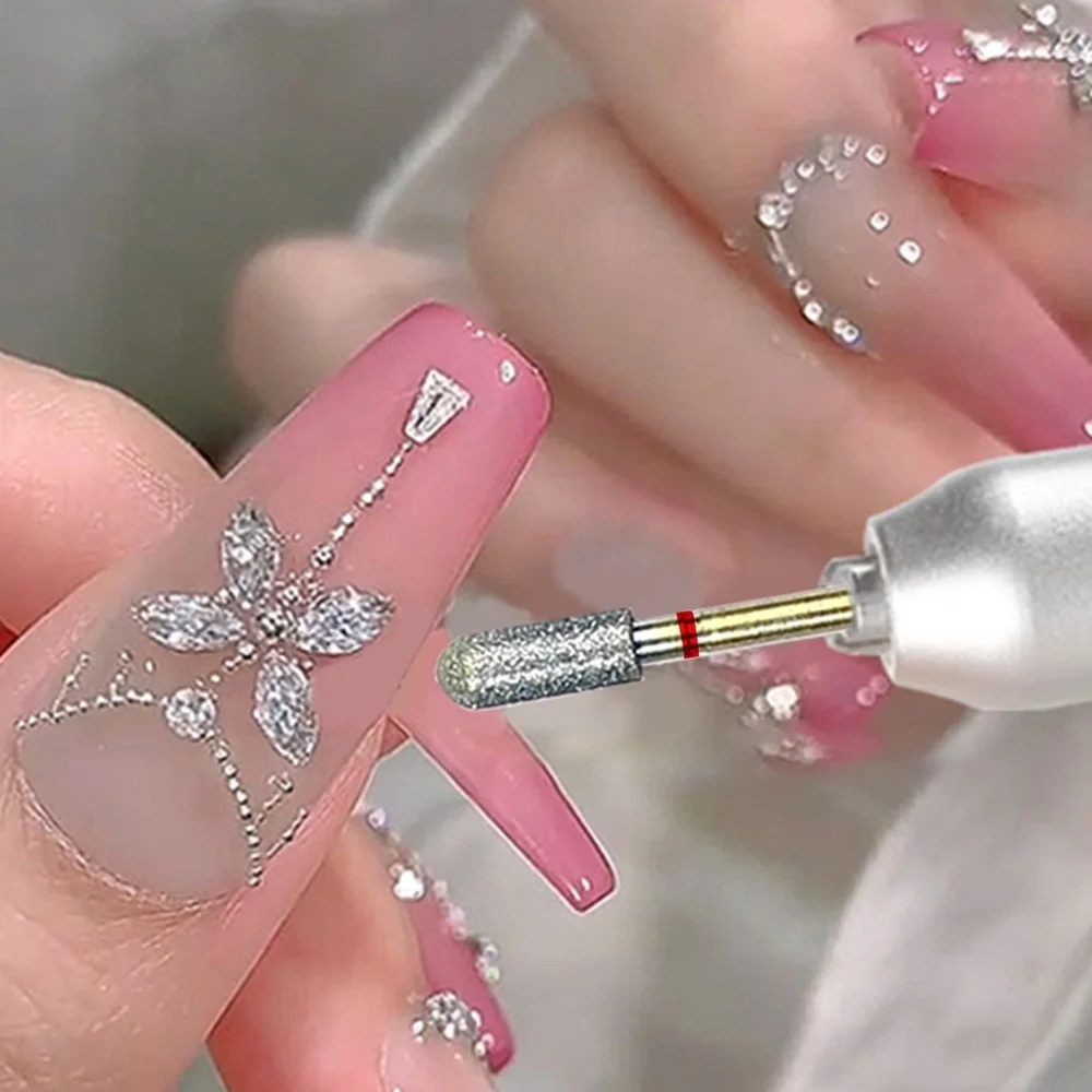 6 szt. Diamentowych pilników do paznokci, frezów do polerowania skórek, głowic do szlifowania paznokci, elektryczny zestaw do manicure, profesjonalne narzędzia do zdobienia paznokci